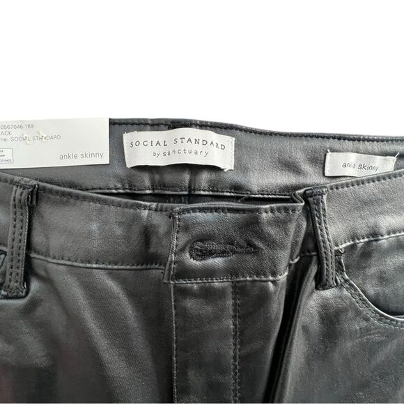 Social Standard Sanctuary Mid-Rise Ankle Faux Leather Pants - Black 14 NWT - Picture 3 of 6